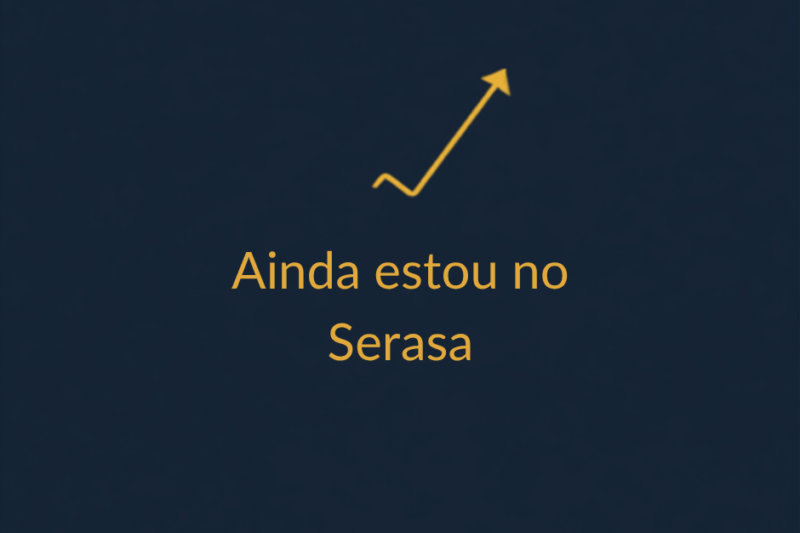 Negativado no Serasa: eu ainda estou — e é por isso que o Ex Pobre existe 10 Ilustração azul-marinho com ícone dourado de gráfico, texto 'Ainda estou no Serasa' — relato de quem está negativado no Serasa, blog Ex Pobre