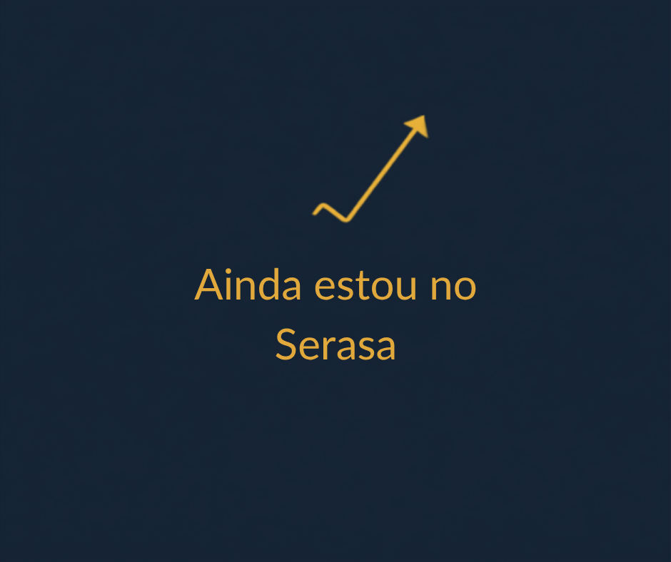 Negativado no Serasa: eu ainda estou — e é por isso que o Ex Pobre existe 1 Ilustração azul-marinho com ícone dourado de gráfico, texto 'Ainda estou no Serasa' — relato de quem está negativado no Serasa, blog Ex Pobre"