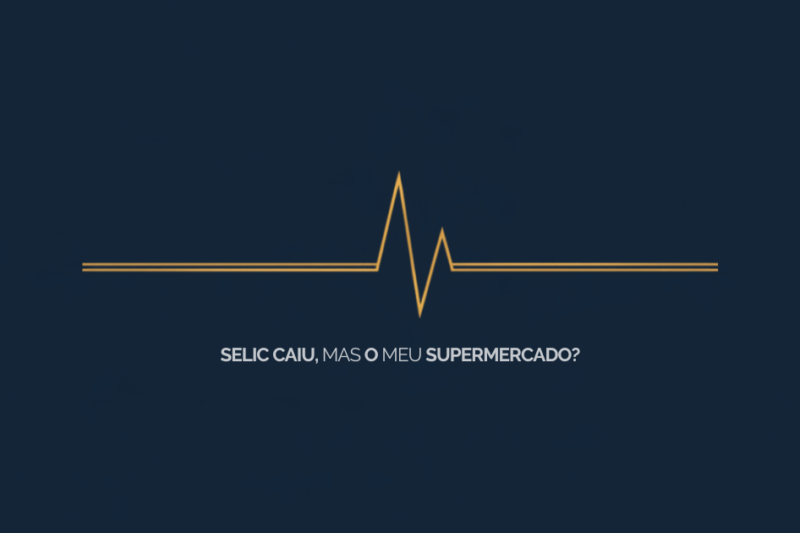 Selic caiu, mas o Monstro do Supermercado não tomou conhecimento 15 Gráfico simples mostrando a Selic caindo e voltando a subir, com o texto